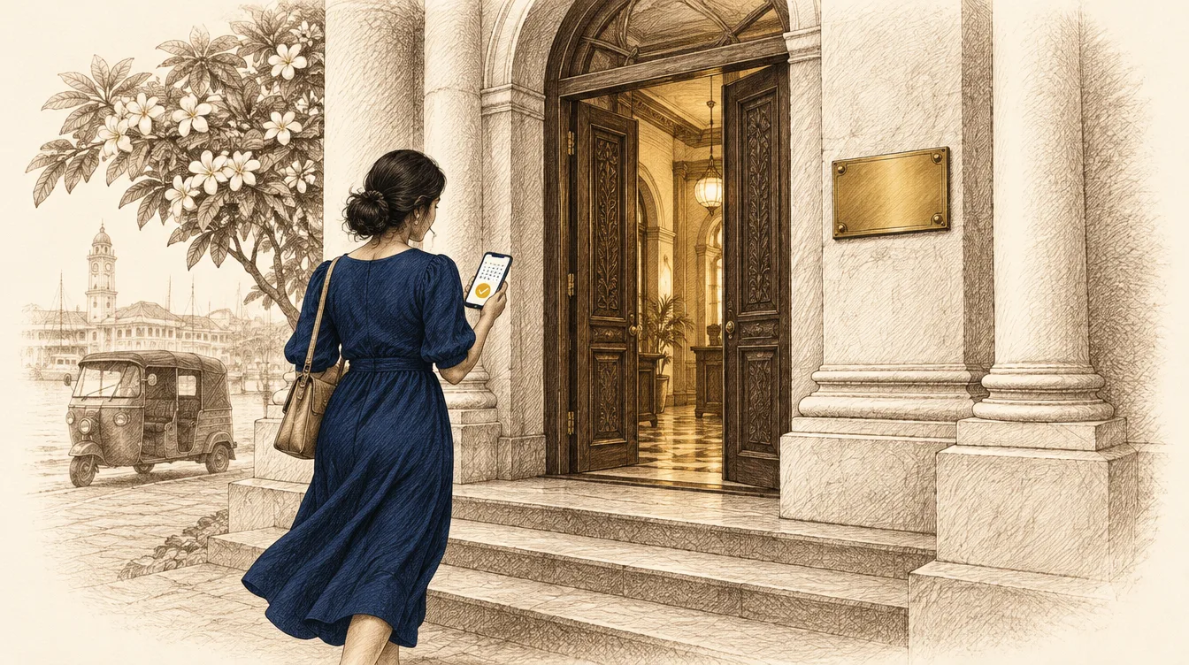 A law office door left open at night, with warm light coming out